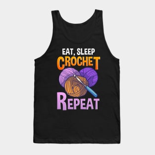 Eat Sleep Crochet Repeat Cute Crocheting Tank Top